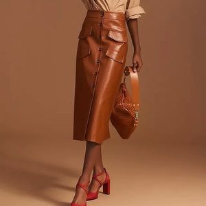 Mare Mare x Anthropologie Faux Leather Skirt  NWT